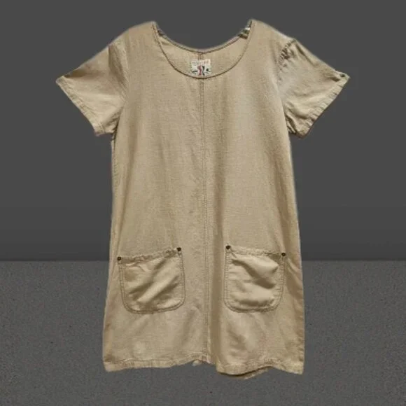Studiowear Cotton/Linen Tan Dress - M - Picture 1 of 6
